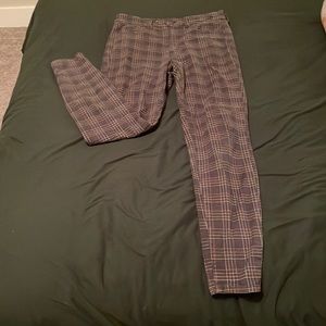 plaid skinny pants